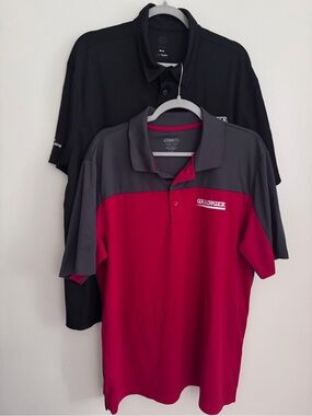 Lot of 2 GRAINGER Employee Polo Style Shirts - Men's Size XL -Red Kap & Core 365